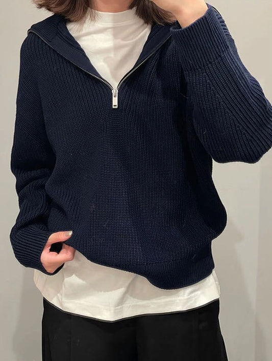 Half zip knit sweater knitwear clothing