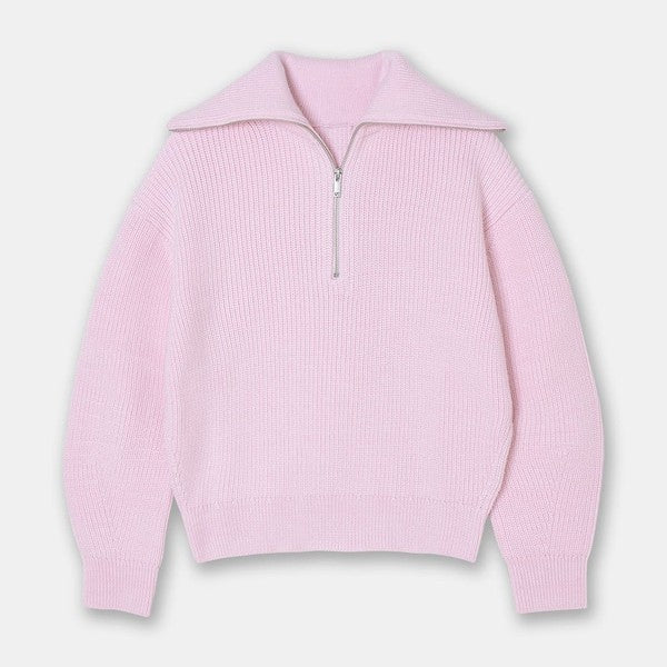 Half zip knit sweater knitwear clothing