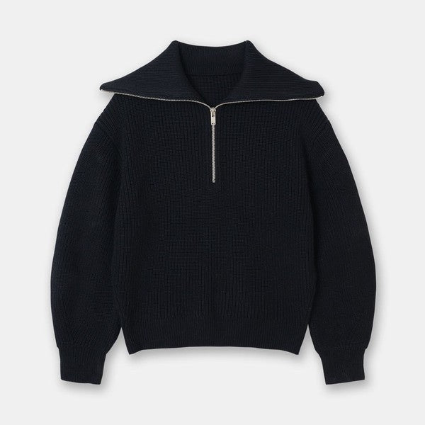 Half zip knit sweater knitwear clothing