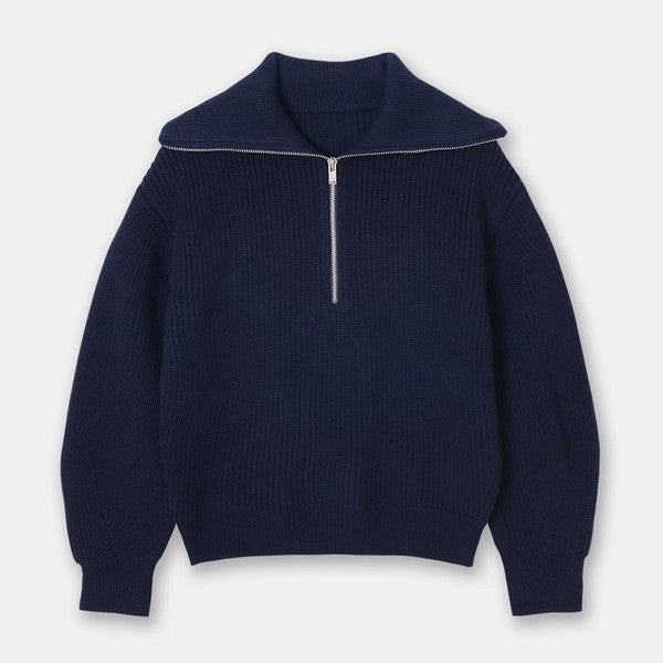 Half zip knit sweater knitwear clothing