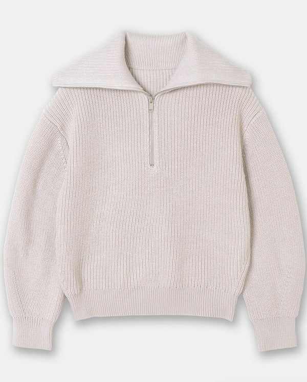 Half zip knit sweater knitwear clothing