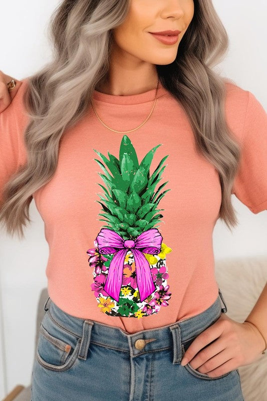 Pineapple Graphic Coquette Unisex Crew Neck T Shirts