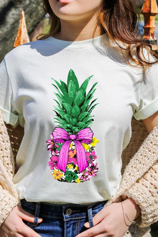 Pineapple Graphic Coquette Unisex Crew Neck T Shirts
