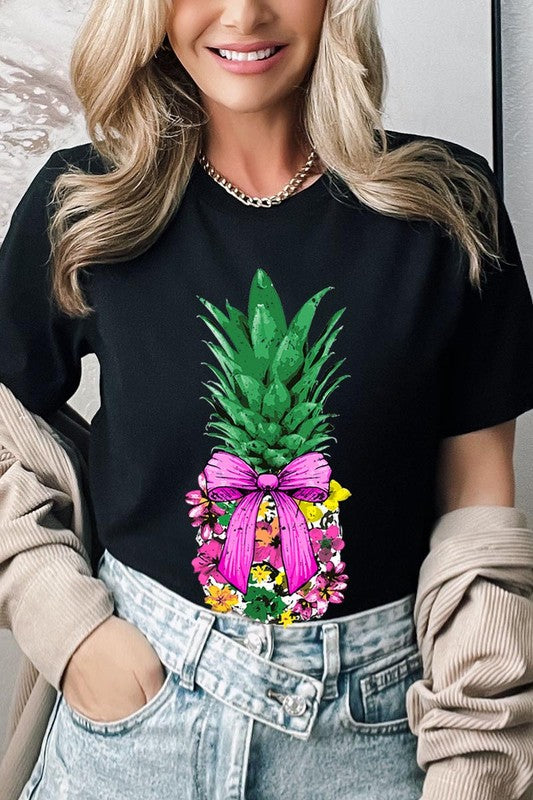Pineapple Graphic Coquette Unisex Crew Neck T Shirts