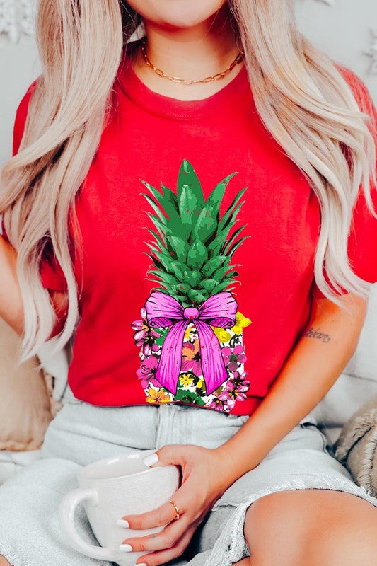 Pineapple Graphic Coquette Unisex Crew Neck T Shirts