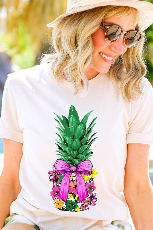 Pineapple Graphic Coquette Unisex Crew Neck T Shirts