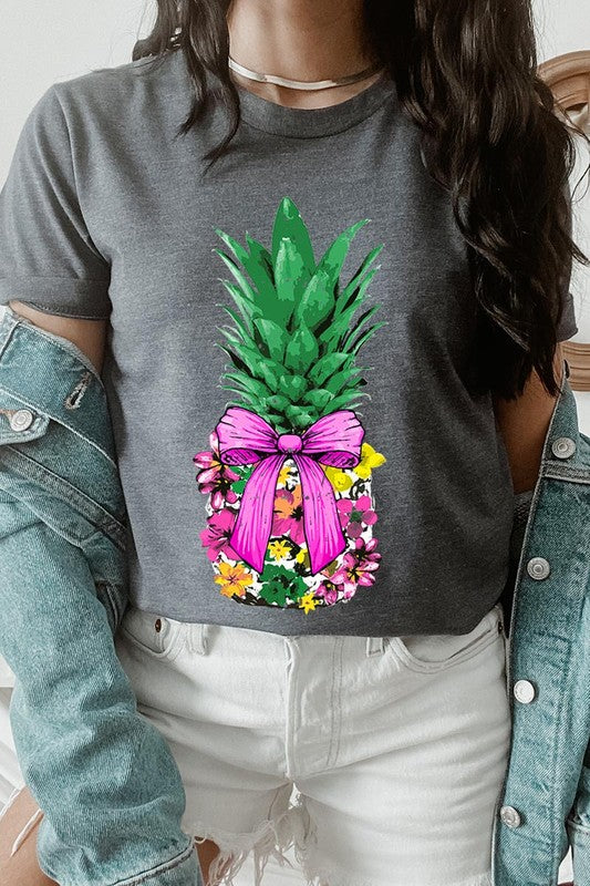 Pineapple Graphic Coquette Unisex Crew Neck T Shirts