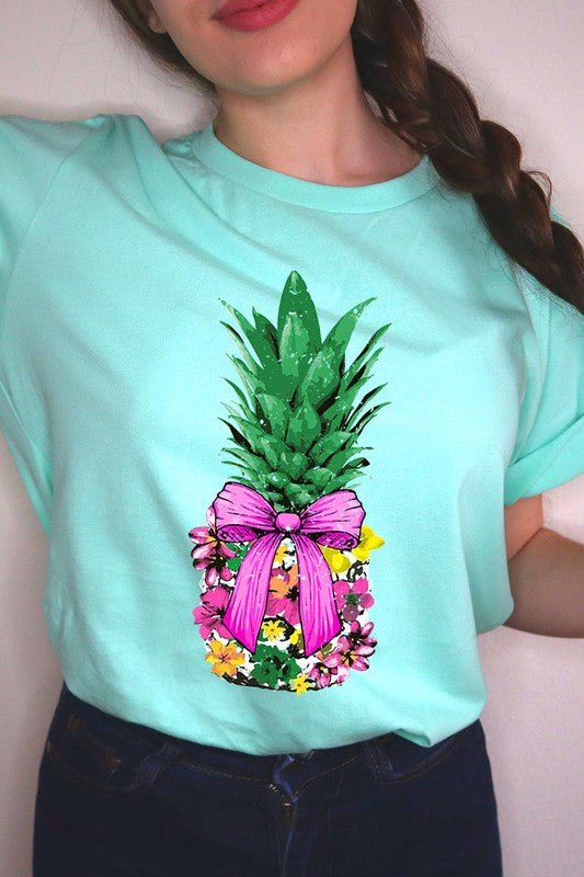 Pineapple Graphic Coquette Unisex Crew Neck T Shirts