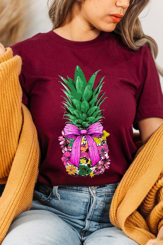Pineapple Graphic Coquette Unisex Crew Neck T Shirts