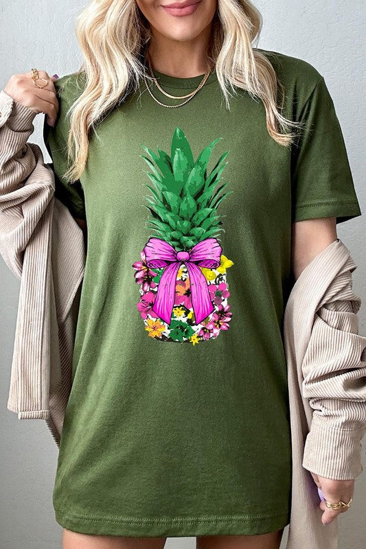 Pineapple Graphic Coquette Unisex Crew Neck T Shirts