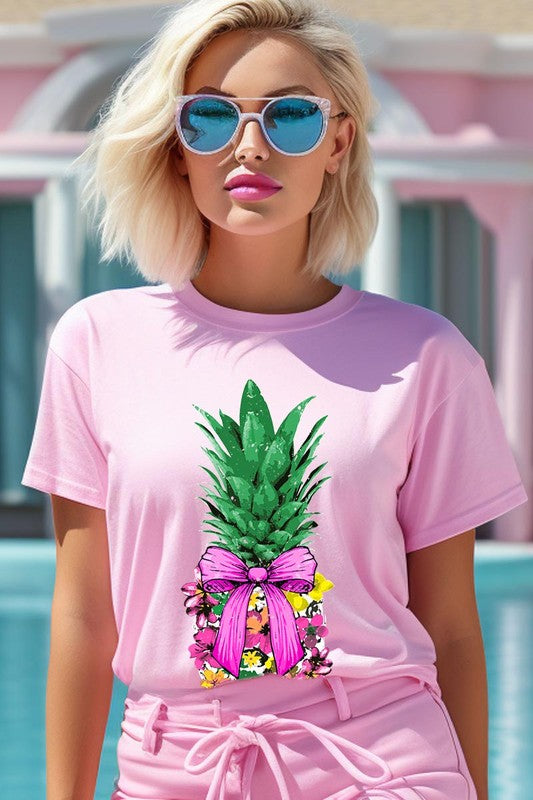 Pineapple Graphic Coquette Unisex Crew Neck T Shirts