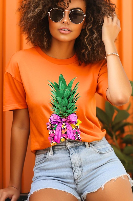 Pineapple Graphic Coquette Unisex Crew Neck T Shirts