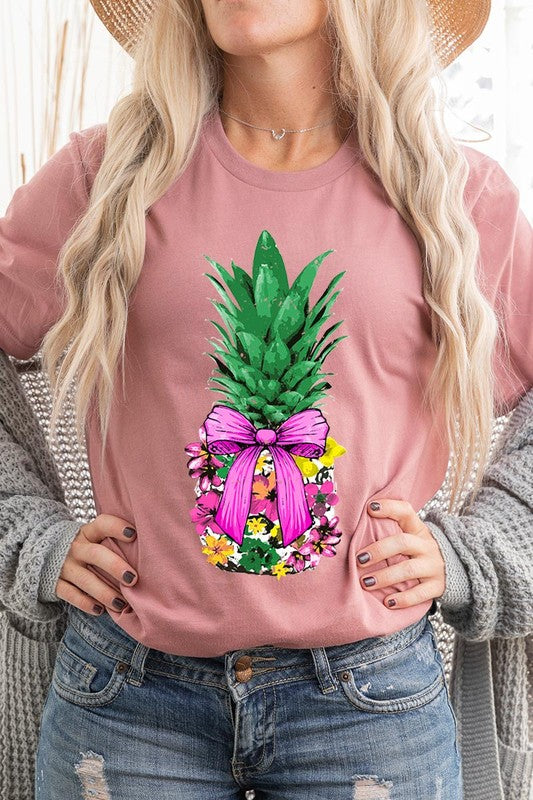 Pineapple Graphic Coquette Unisex Crew Neck T Shirts