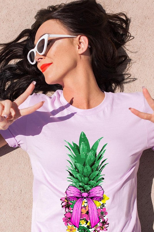 Pineapple Graphic Coquette Unisex Crew Neck T Shirts