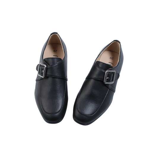 Black Leather Velcro Closure Boys Dress Shoe
