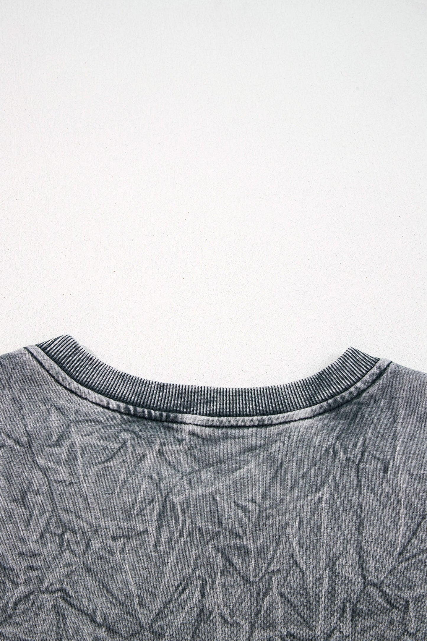 High-rise Mineral Wash Loose Sweatshirt Letter Embroidery