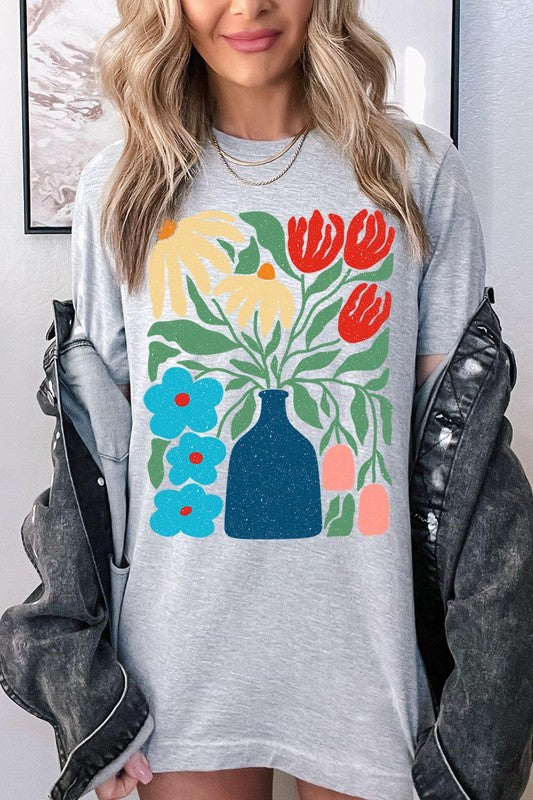 Boho Abstract Floral Graphic Unisex T Shirts