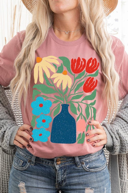 Boho Abstract Floral Graphic Unisex T Shirts