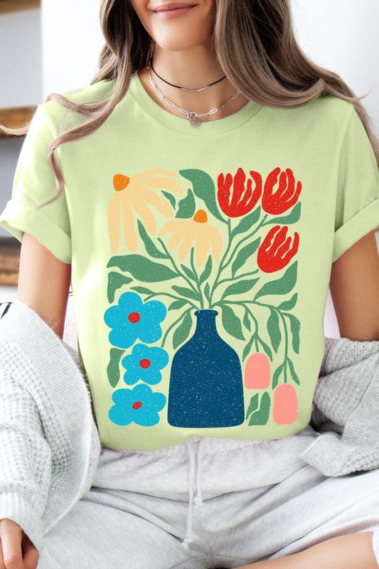 Boho Abstract Floral Graphic Unisex T Shirts