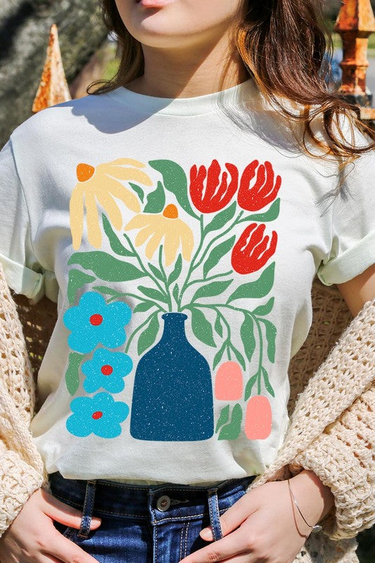 Boho Abstract Floral Graphic Unisex T Shirts