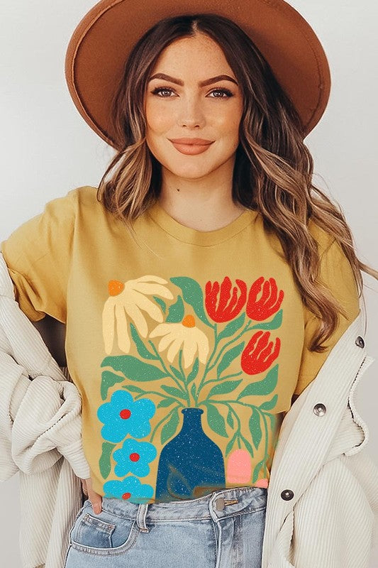 Boho Abstract Floral Graphic Unisex T Shirts