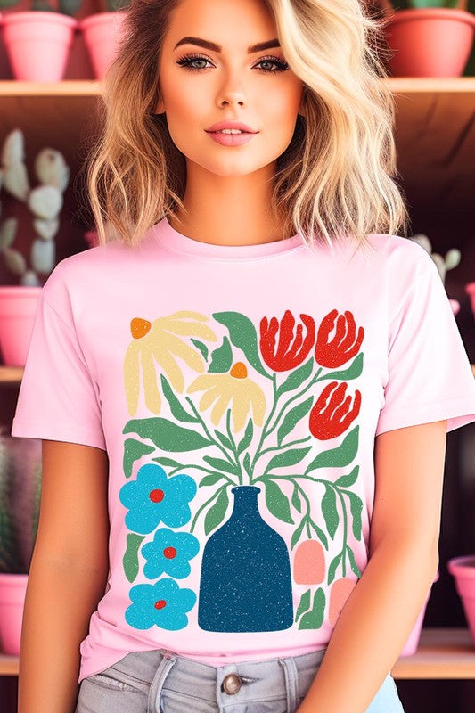 Boho Abstract Floral Graphic Unisex T Shirts