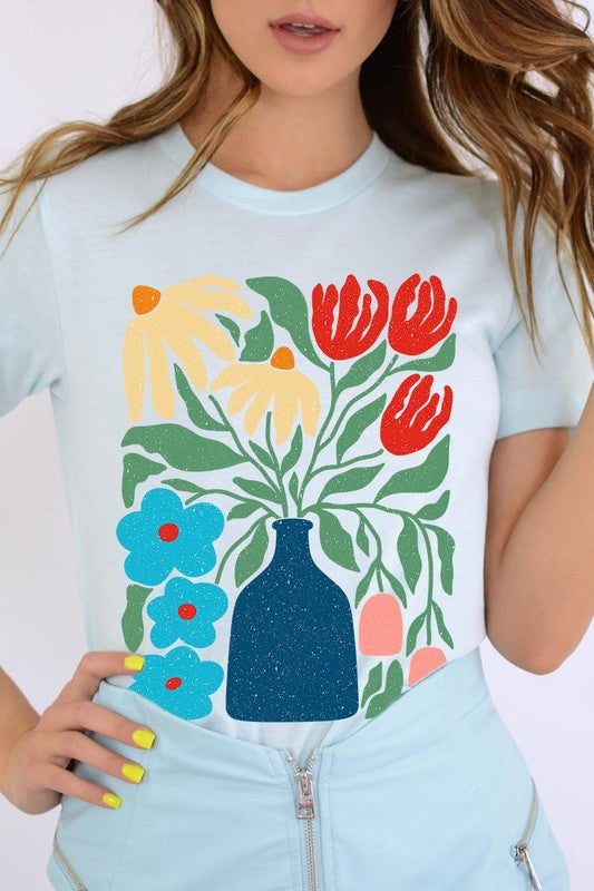 Boho Abstract Floral Graphic Unisex T Shirts