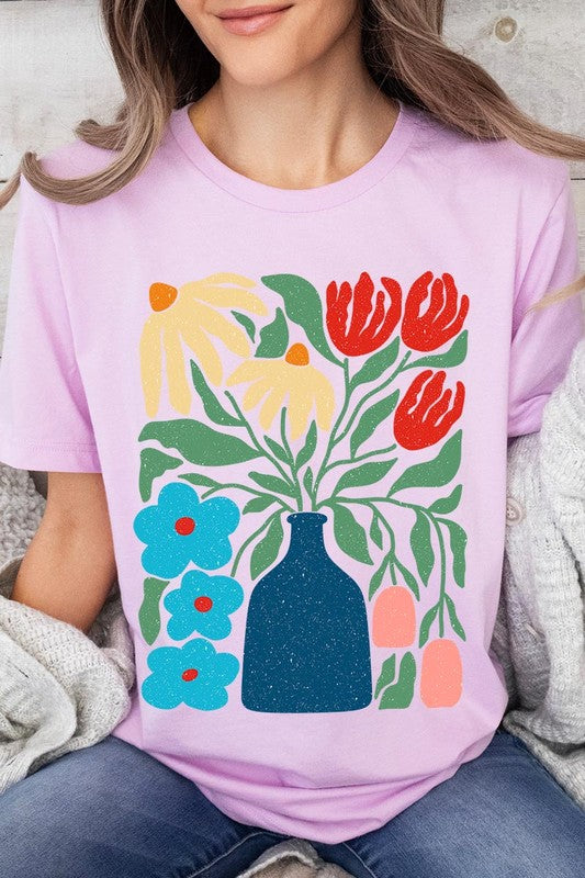 Boho Abstract Floral Graphic Unisex T Shirts