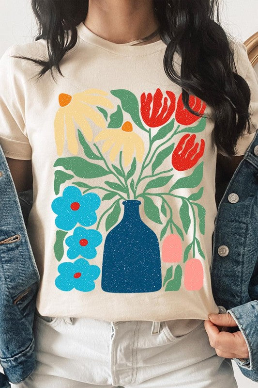 Boho Abstract Floral Graphic Unisex T Shirts