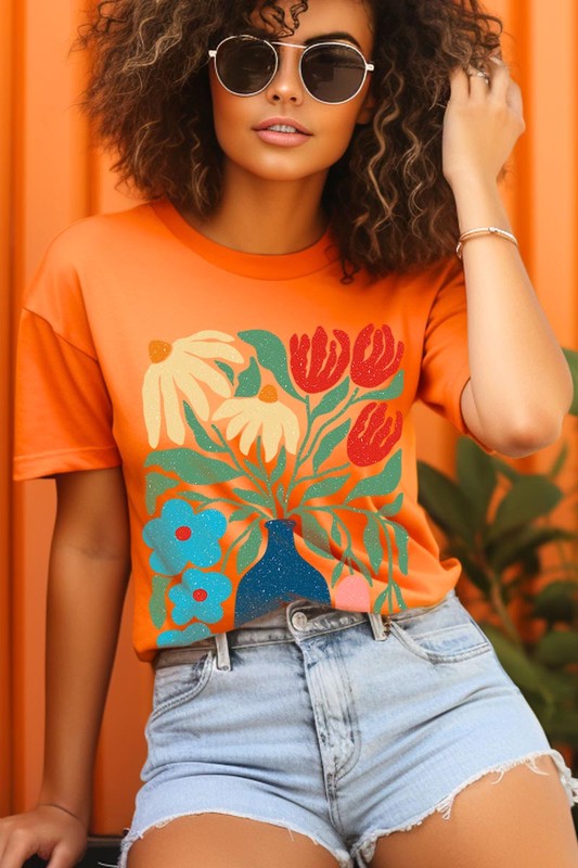 Boho Abstract Floral Graphic Unisex T Shirts