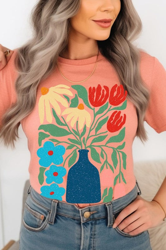 Boho Abstract Floral Graphic Unisex T Shirts