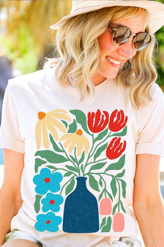 Boho Abstract Floral Graphic Unisex T Shirts