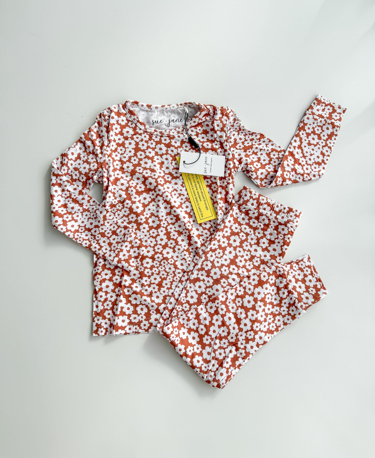 Kids Bamboo Viscose Soft Pajamas Set Flower Child