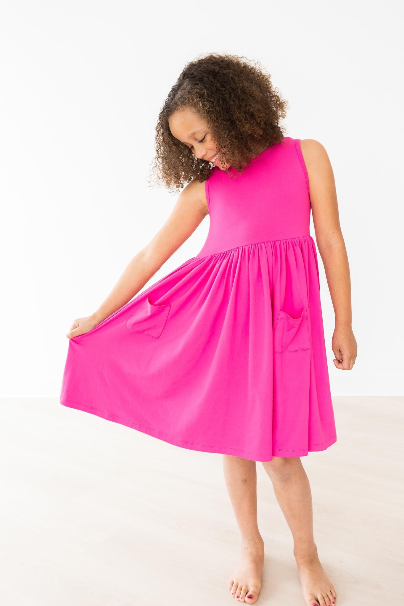 Hot Pink Twirl Tank Dress Mila & Rose