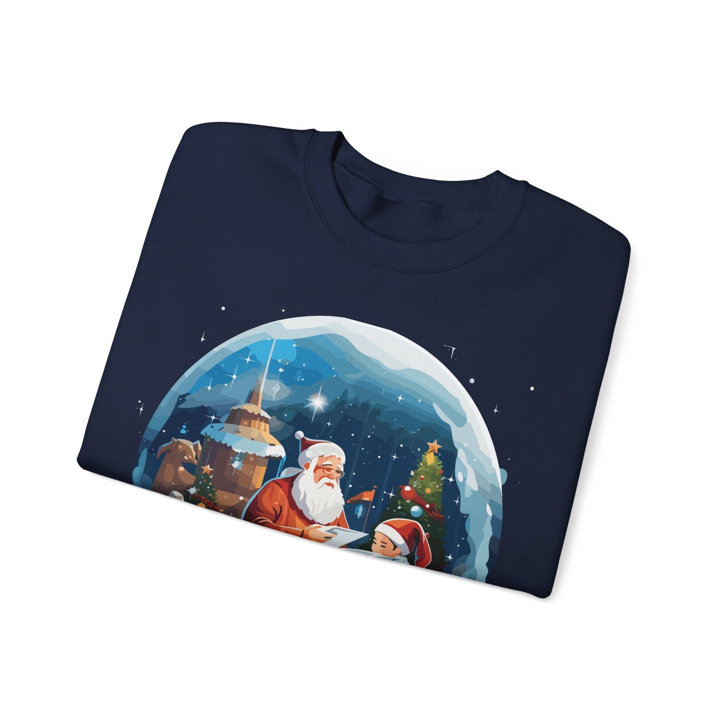 Santa reading book with people in space - Christmas Shirt, Holiday Xmas Shirt, Merry Christmas, Holiday Xmas, Unisex Xmas Shirt, Christmas Sweatshirt, Christmas Apparel, Xmas Celebration Shirt, Matching Family Outfits, Christmas Gifts