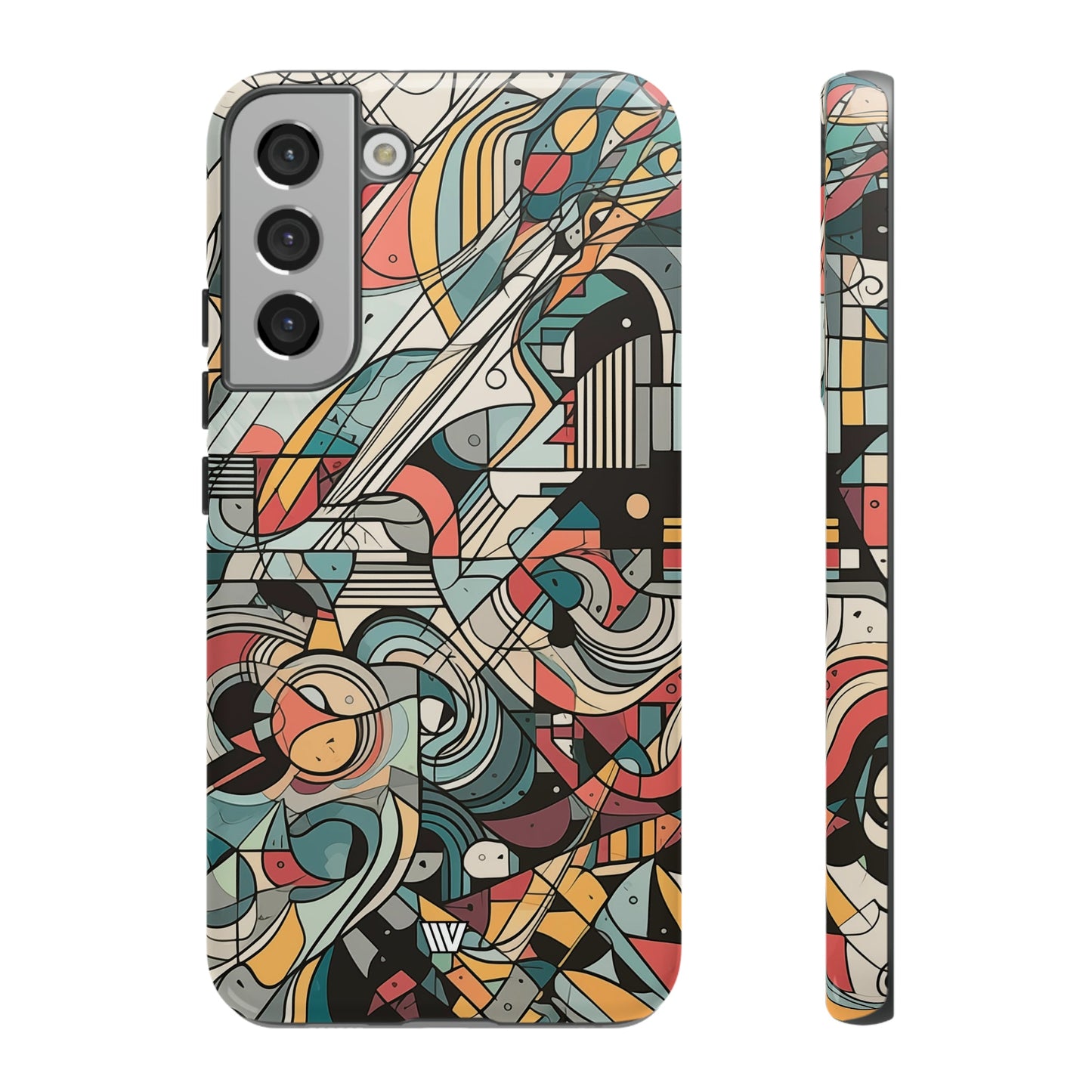 Abstract Doodle Tough Phone Case Dual-Layer Protection