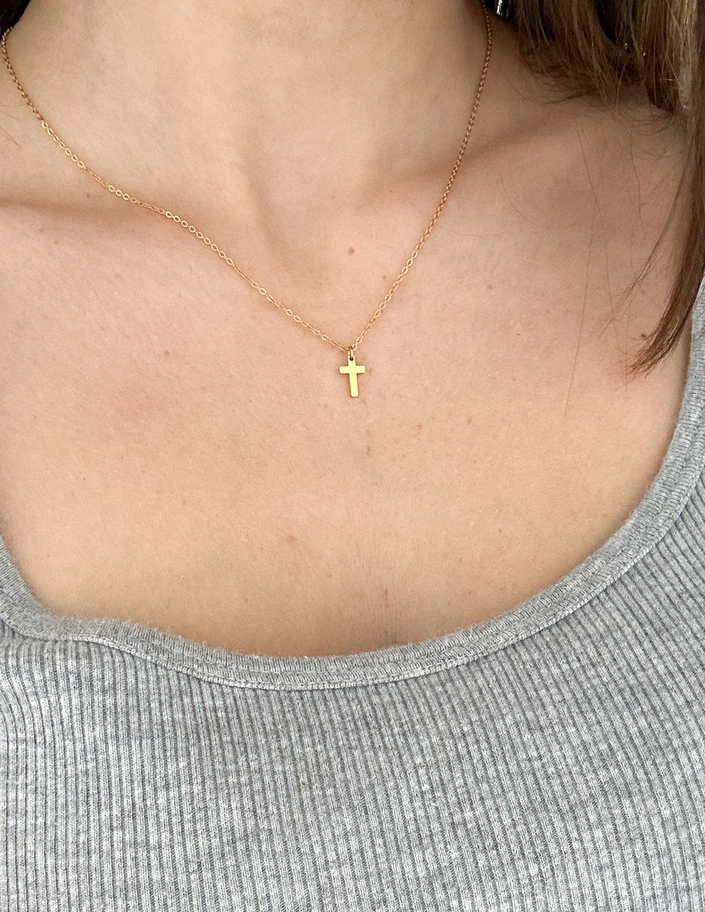 Gold Cross Dainty Necklace Elevated Faith