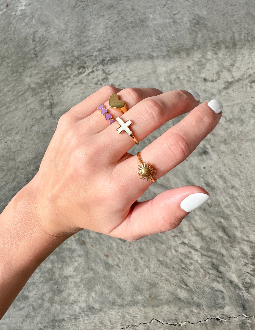 White Enamel Cross Ring Religious Jewelry Elevated Faith