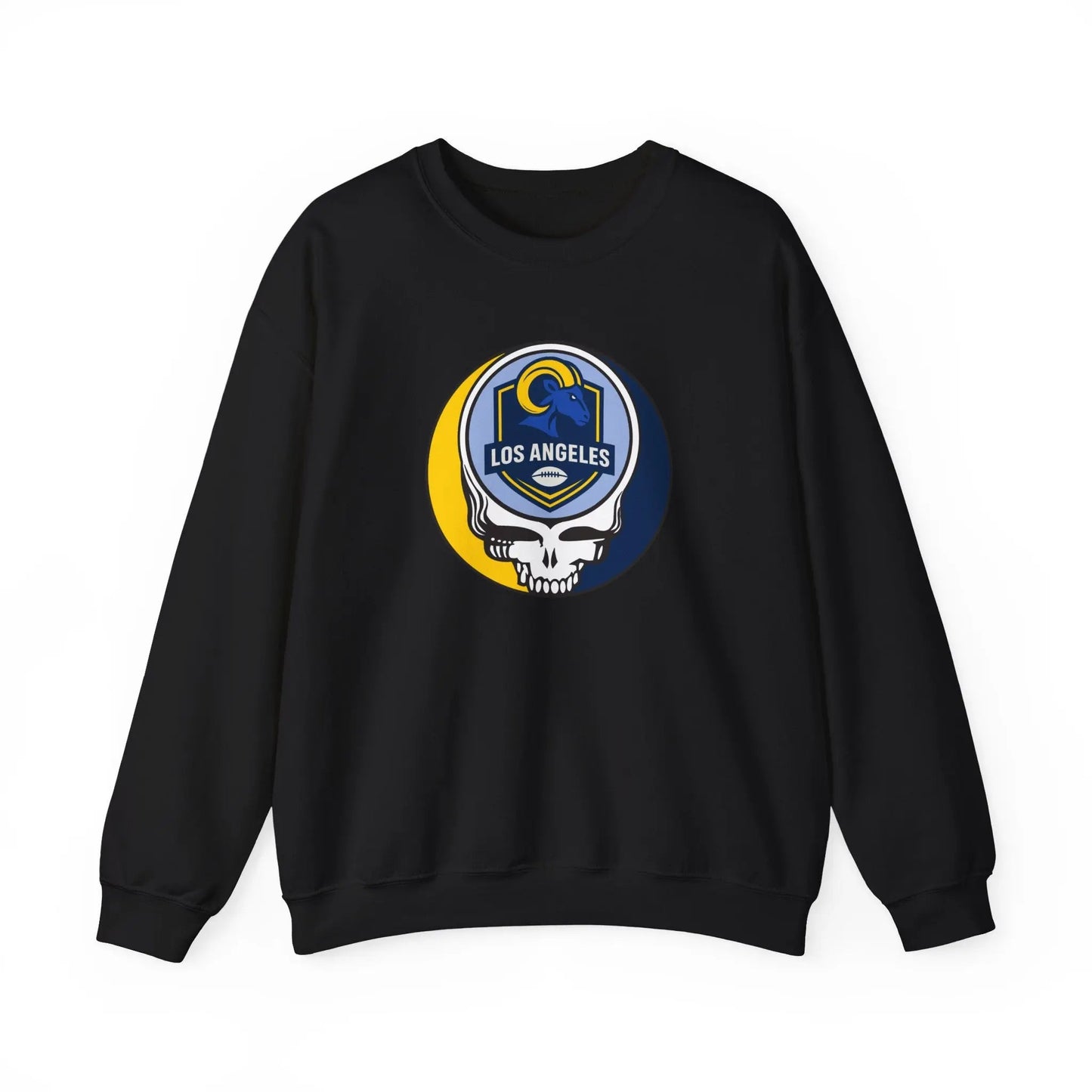 Los Angeles Rams Grateful Dead Stealie Crewneck Sweatshirt Heavy Blend The Gridiron Collection