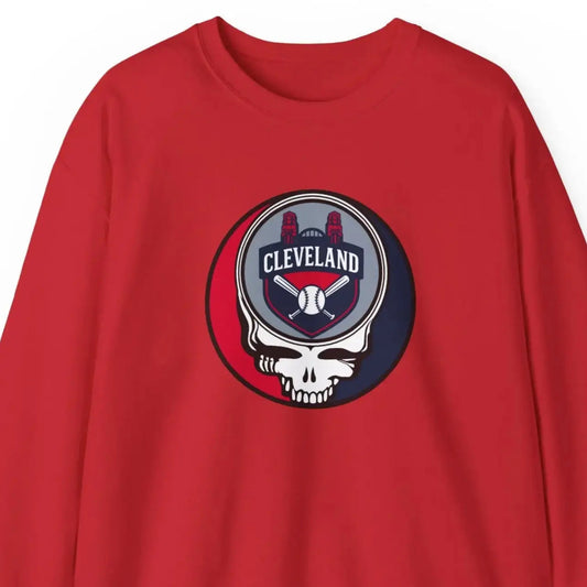 Cleveland Guardians Grateful Dead Stealie Crewneck Sweatshirt MLB The Ballpark Collection