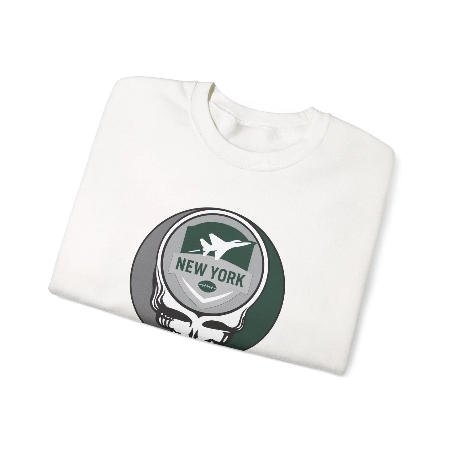 Grateful Dead Stealie Crewneck Sweatshirt Heavy Blend Unisex The Gridiron Collection New York Jets