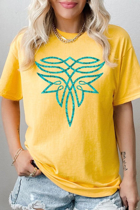 Turquoise Boot Stitch Plus Heavyweight T Shirts