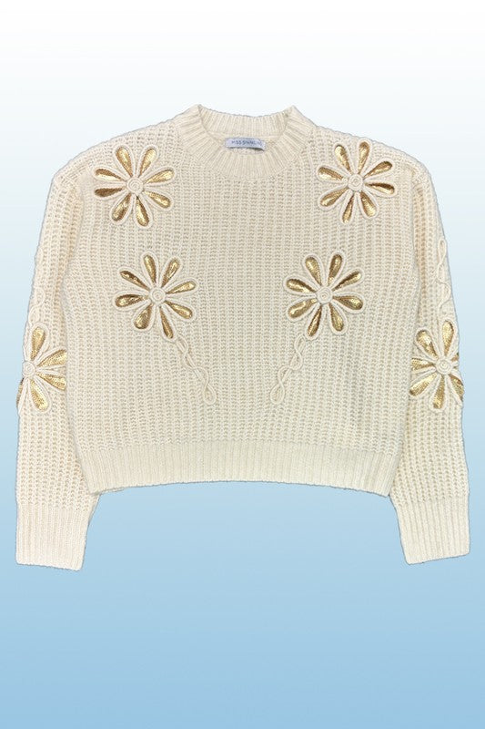 Flower knit sweater Knitwear Sweater