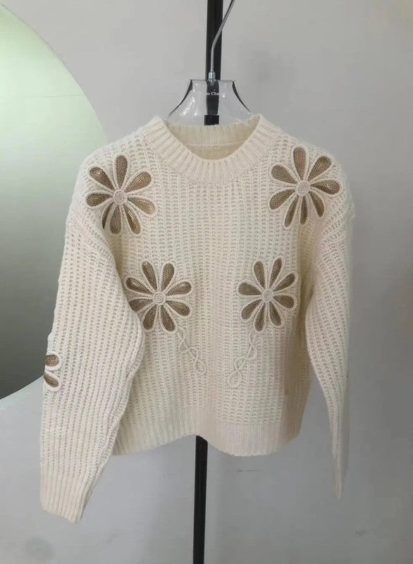 Flower knit sweater Knitwear Sweater