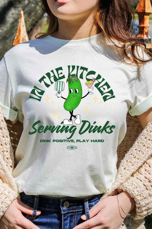 In the Kitchen Serving Dinks Pickleball Graphic T Shirt Bella + Canvas