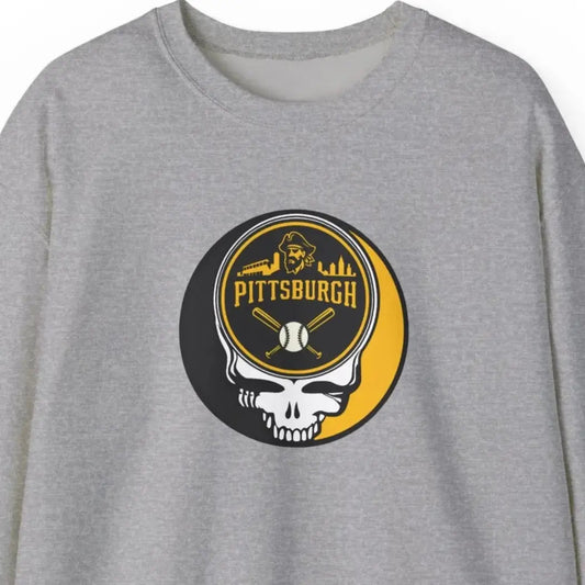 Grateful Dead Stealie Crewneck Heavy Blend Sweatshirt Pittsburgh Baseball Edition MLB