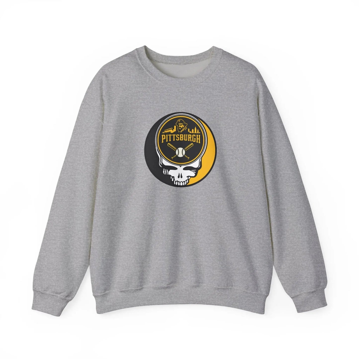Grateful Dead Stealie Crewneck Heavy Blend Sweatshirt Pittsburgh Baseball Edition MLB