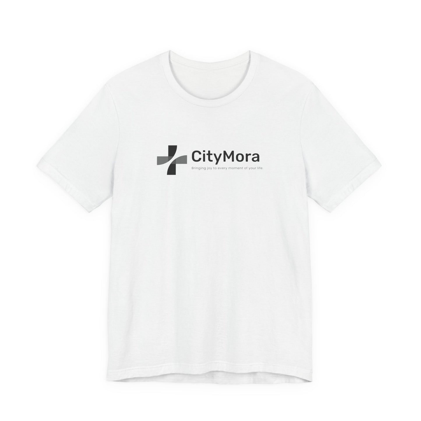 Casual Unisex Tee - 'CityMora' Motivational Short Sleeve Shirt - Black