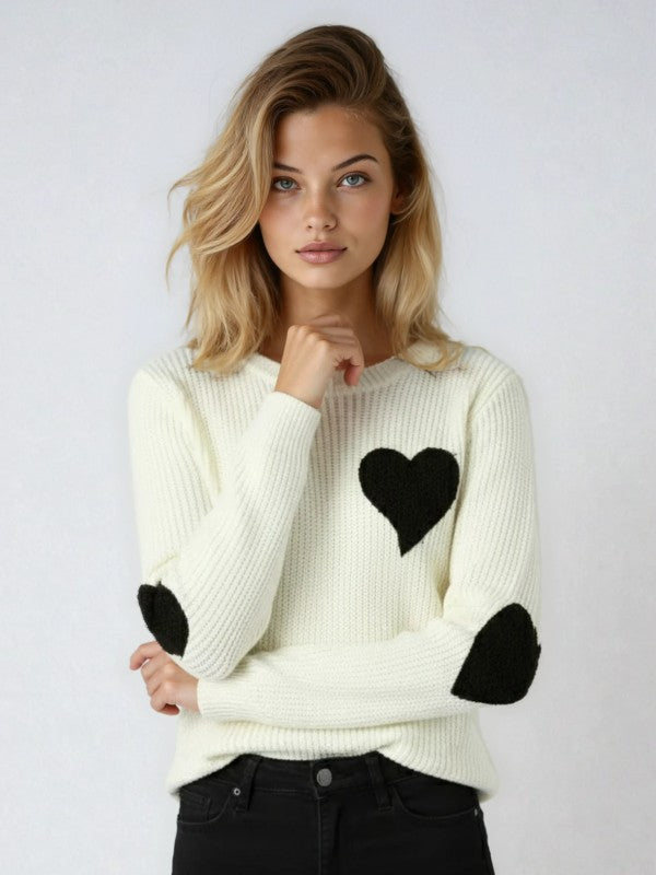 Heart sweater 100% acrylic sweater
