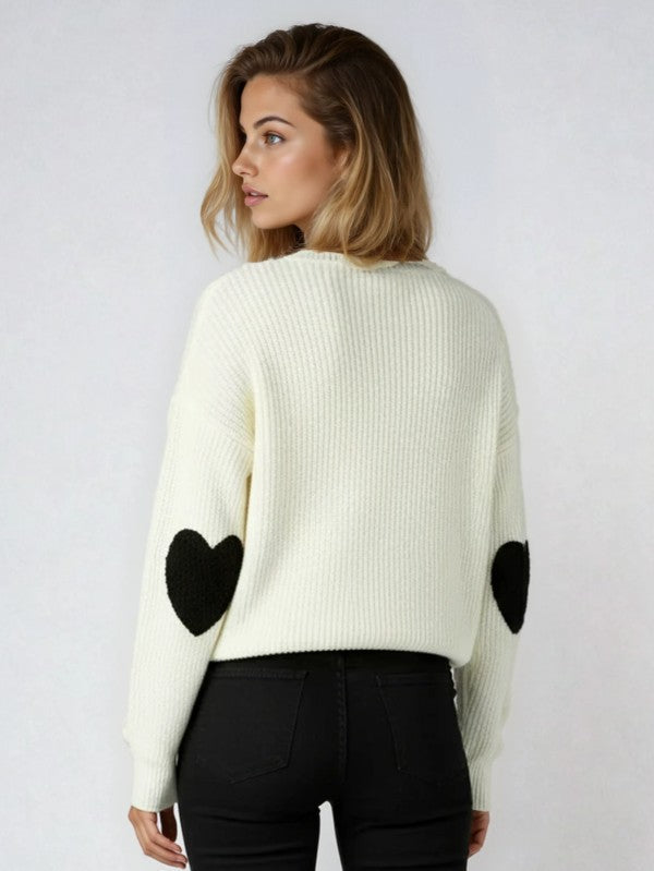 Heart sweater 100% acrylic sweater